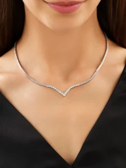 Apart Naszyjnik z białego złota z brylantami - 44 cm - 3,40 ct - próba 750< Naszyjniki