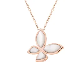 Outlet Artelioni Naszyjnik z mosiądzu pozłacany z masą perłową - motyl