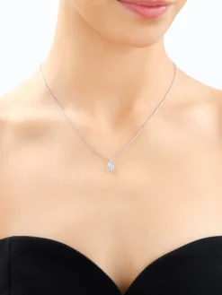 Clearance Artelioni Naszyjnik z mosiądzu rodowany z akwamarynem