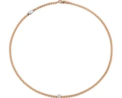 Fope Naszyjnik z różowego i białego złota z brylantami - 0,19 ct - próba 750< Naszyjniki