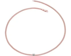 Fope Naszyjnik z różowego i białego złota z brylantami - 43 cm - 0,12 ct - próba 750< Naszyjniki