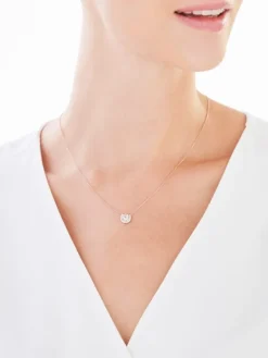 Hot Apart Naszyjnik z różowego złota z diamentami i morganitem - próba 375