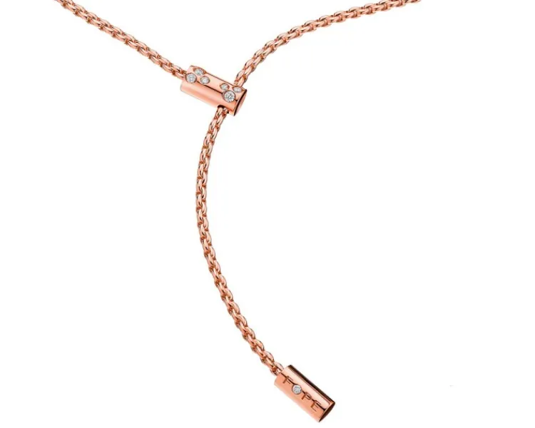 Sale Fope Naszyjnik z różowego złota z brylantami - 0,11 ct - próba 750