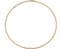 Fope Naszyjnik z żółtego i białego złota z brylantami - 0,19 ct - próba 750< Naszyjniki