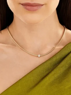 Fope Naszyjnik z żółtego i białego złota z brylantami - 0,19 ct - próba 750< Naszyjniki