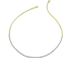 Hot Apart Naszyjnik z żółtego i białego złota z brylantami - 45 cm, - 2,00 ct - próba 585