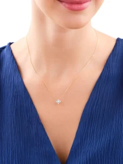 Best Apart Naszyjnik z żółtego i białego złota z diamentami - 0,08 ct - próba 585