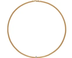 Fope Naszyjnik z żółtego i białego złota z brylantami - 0,18 ct - próba 750< Naszyjniki