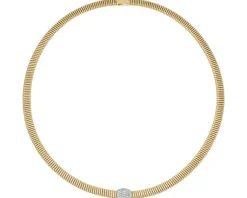 Hot Apart Naszyjnik z żółtego i białego złota z brylantami - 43 cm - 0,36 ct - próba 750