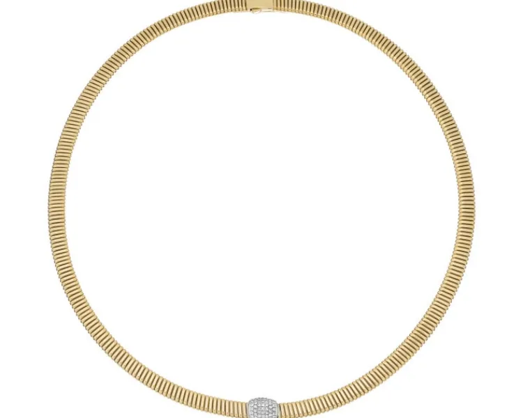 Hot Apart Naszyjnik z żółtego i białego złota z brylantami - 43 cm - 0,36 ct - próba 750
