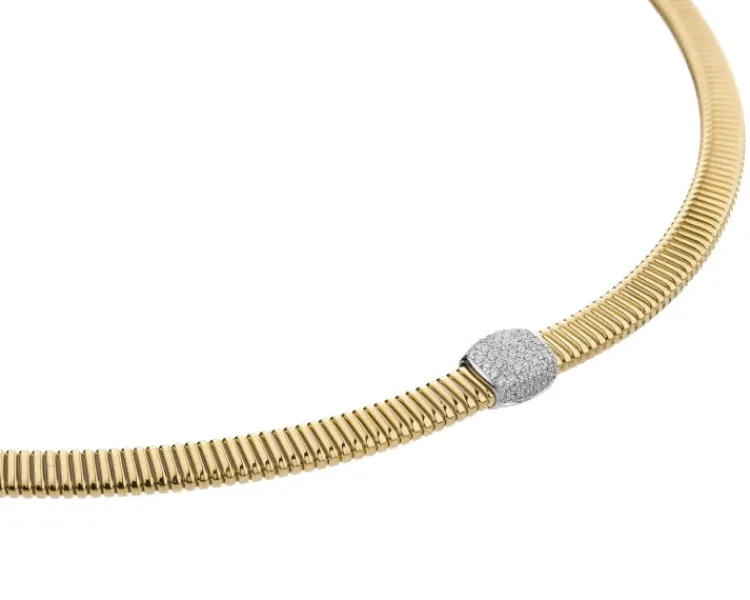 Hot Apart Naszyjnik z żółtego i białego złota z brylantami - 43 cm - 0,36 ct - próba 750