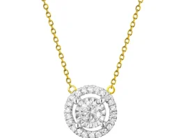 Apart Naszyjnik z żółtego i białego złota z diamentami - 0,12 ct - próba 585< Naszyjniki