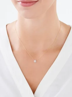 Apart Naszyjnik z żółtego i białego złota z diamentami - 0,12 ct - próba 585< Naszyjniki