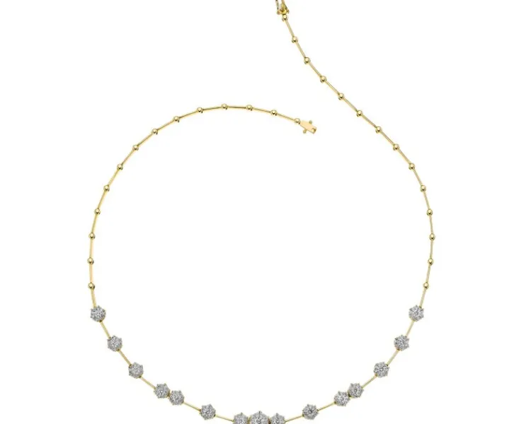 New Apart Naszyjnik z żółtego i białego złota z brylantami - 45 cm - 2,00 ct - próba 585