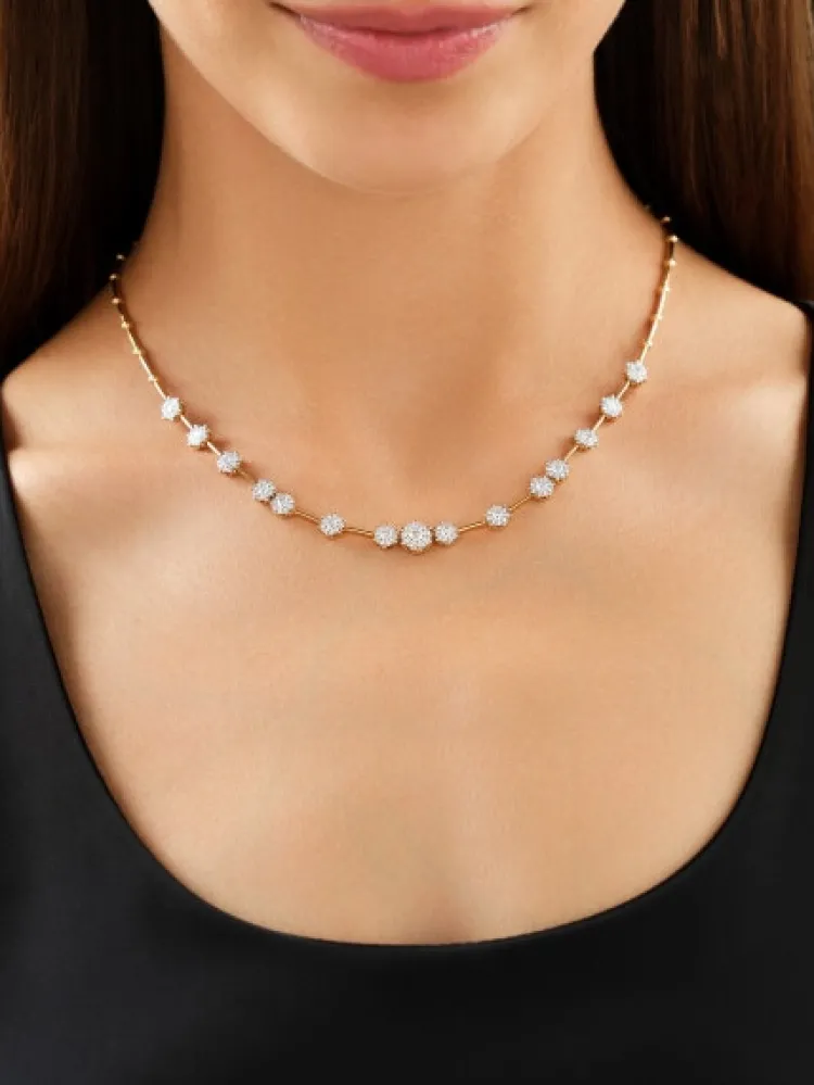 New Apart Naszyjnik z żółtego i białego złota z brylantami - 45 cm - 2,00 ct - próba 585