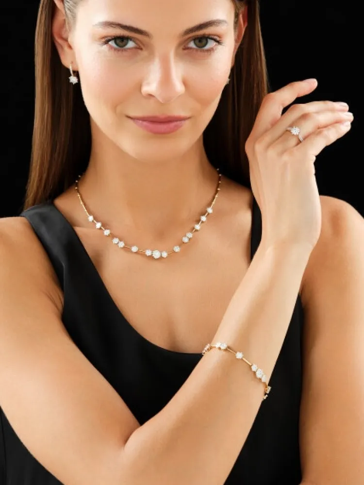 New Apart Naszyjnik z żółtego i białego złota z brylantami - 45 cm - 2,00 ct - próba 585