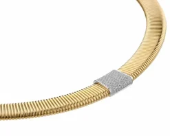 Clearance Apart Naszyjnik z żółtego i białego złota z brylantami - 45 cm - 0,54 ct - próba 750