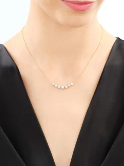 Outlet Apart Naszyjnik z żółtego i białego złota z brylantami - 0,39 ct - próba 585