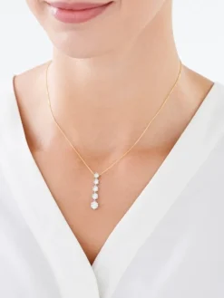Apart Naszyjnik z żółtego i białego złota z brylantami - 0,49 ct - próba 585< Naszyjniki
