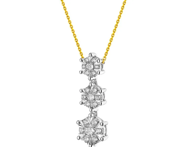 Sale Apart Naszyjnik z żółtego i białego złota z brylantami - 0,37 ct - próba 585