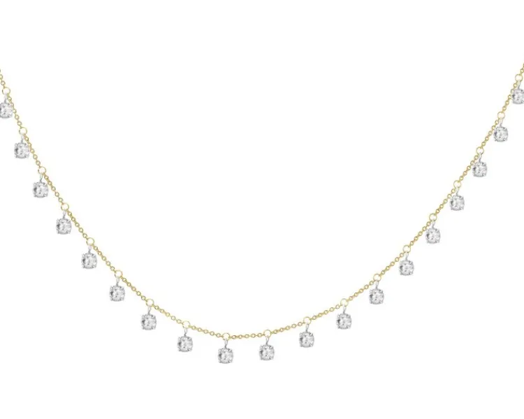 New Apart Naszyjnik z żółtego i białego złota z brylantami laboratoryjnymi - 2,45 ct - próba 585