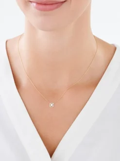 Apart Naszyjnik z żółtego i białego złota z diamentami - 0,12 ct - próba 585< Naszyjniki