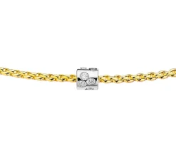Fope Naszyjnik z żółtego i białego złota z brylantami - 0,17 ct - próba 750< Naszyjniki