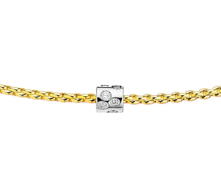 Fope Naszyjnik z żółtego i białego złota z brylantami - 0,17 ct - próba 750< Naszyjniki