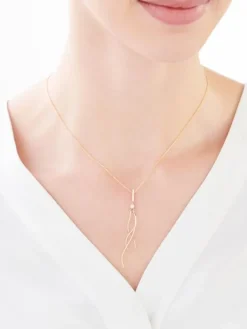 Apart Naszyjnik z żółtego i białego złota z diamentem - 0,003 ct - próba 585< Naszyjniki