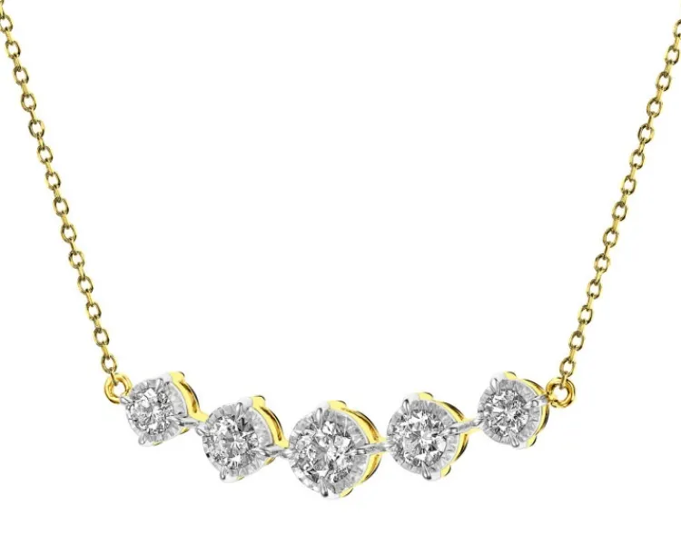Sale Apart Naszyjnik z żółtego i białego złota z brylantami - 0,70 ct - próba 585