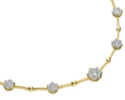 New Apart Naszyjnik z żółtego i białego złota z brylantami - 45 cm - 1,03 ct - próba 585
