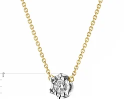 Online Apart Naszyjnik z żółtego i białego złota z brylantem - 0,05 ct - próba 585