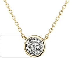 Discount Apart Naszyjnik z żółtego i białego złota z brylantem - 0,08 ct - próba 585