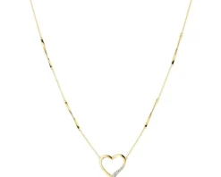 Apart Naszyjnik z żółtego złota diamentami - serce - 0,01 ct - próba 375< Naszyjniki