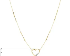 Apart Naszyjnik z żółtego złota diamentami - serce - 0,01 ct - próba 375< Naszyjniki