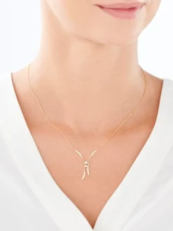 Sale Apart Naszyjnik z żółtego złota z brylantami - 0,02 ct - próba 375