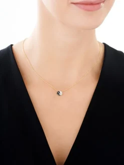 Hot Apart Naszyjnik z żółtego złota z brylantami - yin yang - 0,16 ct - próba 585