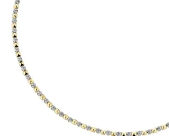 Clearance Apart Naszyjnik z żółtego złota z brylantami - 45 cm - 0,45 ct - próba 585