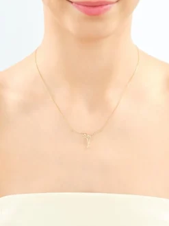 Online Apart Naszyjnik z żółtego złota z brylantami - 0,06 ct - próba 585