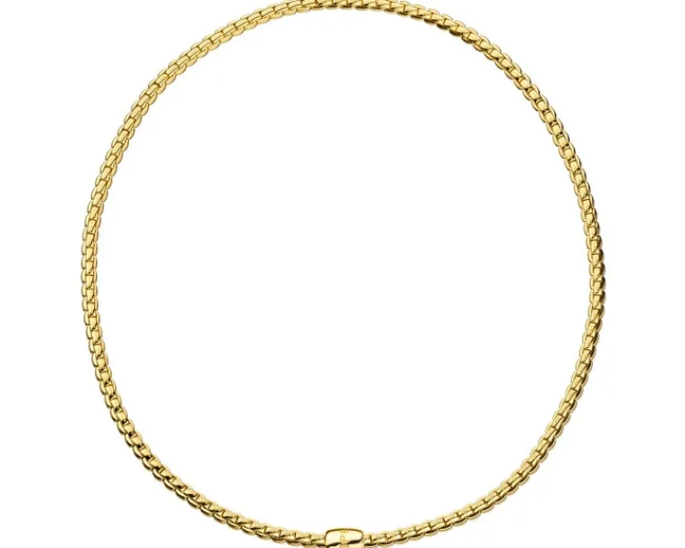 Best Fope Naszyjnik z żółtego złota z brylantem - 40 cm - 0,01 ct - próba 750