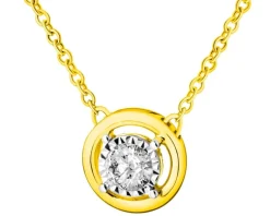 Apart Naszyjnik z żółtego złota z brylantem - 0,10 ct - próba 585< Wszystkie