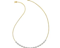 New Apart Naszyjnik z żółtego złota z brylantami - 45 cm - 0,89 ct - próba 585