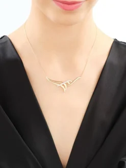 Apart Naszyjnik z żółtego złota z brylantami - 0,15 ct - próba 585< Naszyjniki