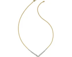 Hot Apart Naszyjnik z żółtego złota z brylantami - 45 cm - 0,47 ct - próba 585