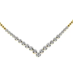 Hot Apart Naszyjnik z żółtego złota z brylantami - 45 cm - 0,47 ct - próba 585