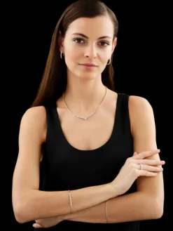 Hot Apart Naszyjnik z żółtego złota z brylantami - 45 cm - 0,47 ct - próba 585