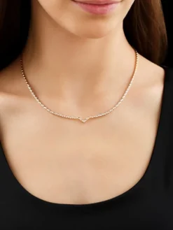 Apart Naszyjnik z żółtego złota z brylantami - 43 cm - 0,27 ct - próba 585< Naszyjniki
