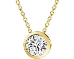 Apart Naszyjnik z żółtego złota z brylantem laboratoryjnym - 0,30 ct - próba 585