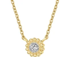 New Apart Naszyjnik z żółtego złota z brylantem - 0,03 ct - próba 375