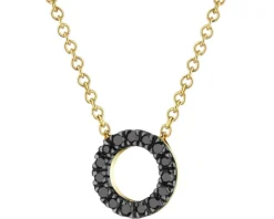 Discount Apart Naszyjnik z żółtego złota z czarnymi diamentami - 0,06 ct - próba 375
